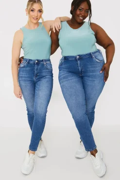 Stretch High Waist Skinny Jeans|In The Style Discount