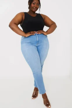 Stretch High Waist Skinny Jeans|In The Style Discount