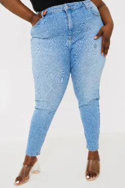 Stretch High Waist Skinny Jeans|In The Style Discount