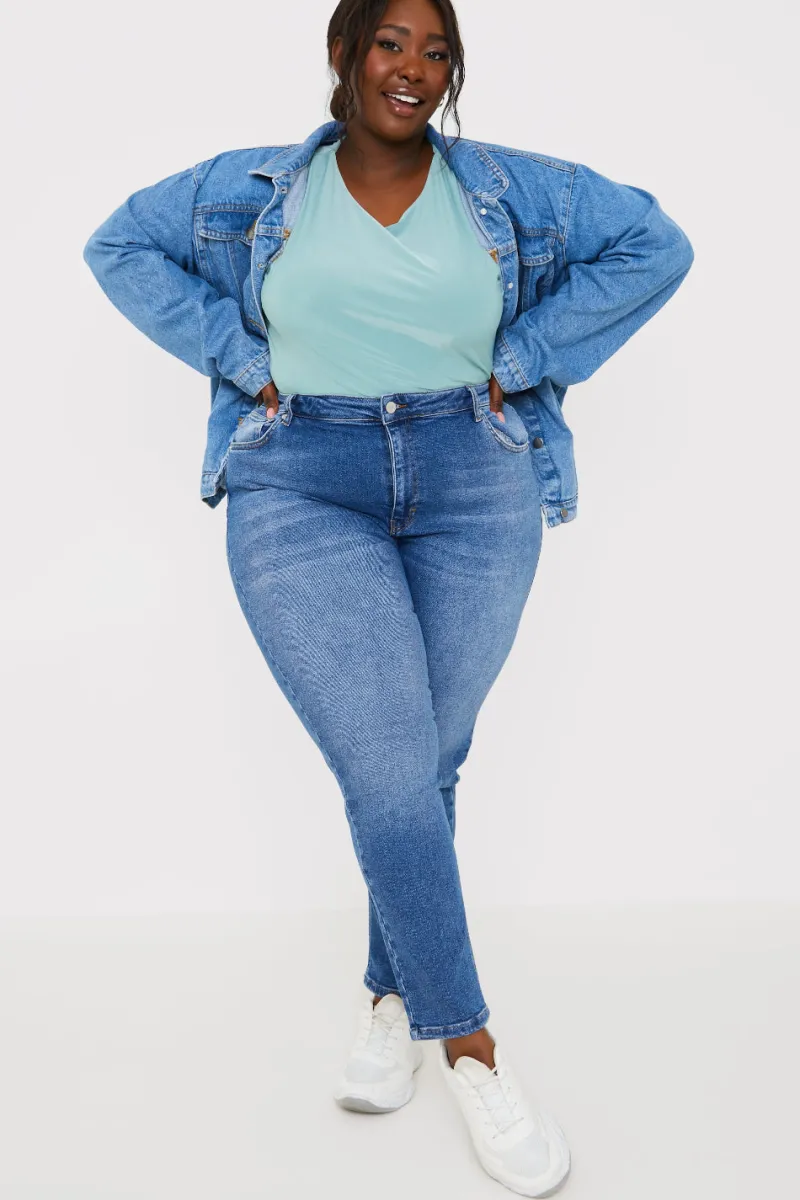 Stretch High Waist Skinny Jeans|In The Style Discount