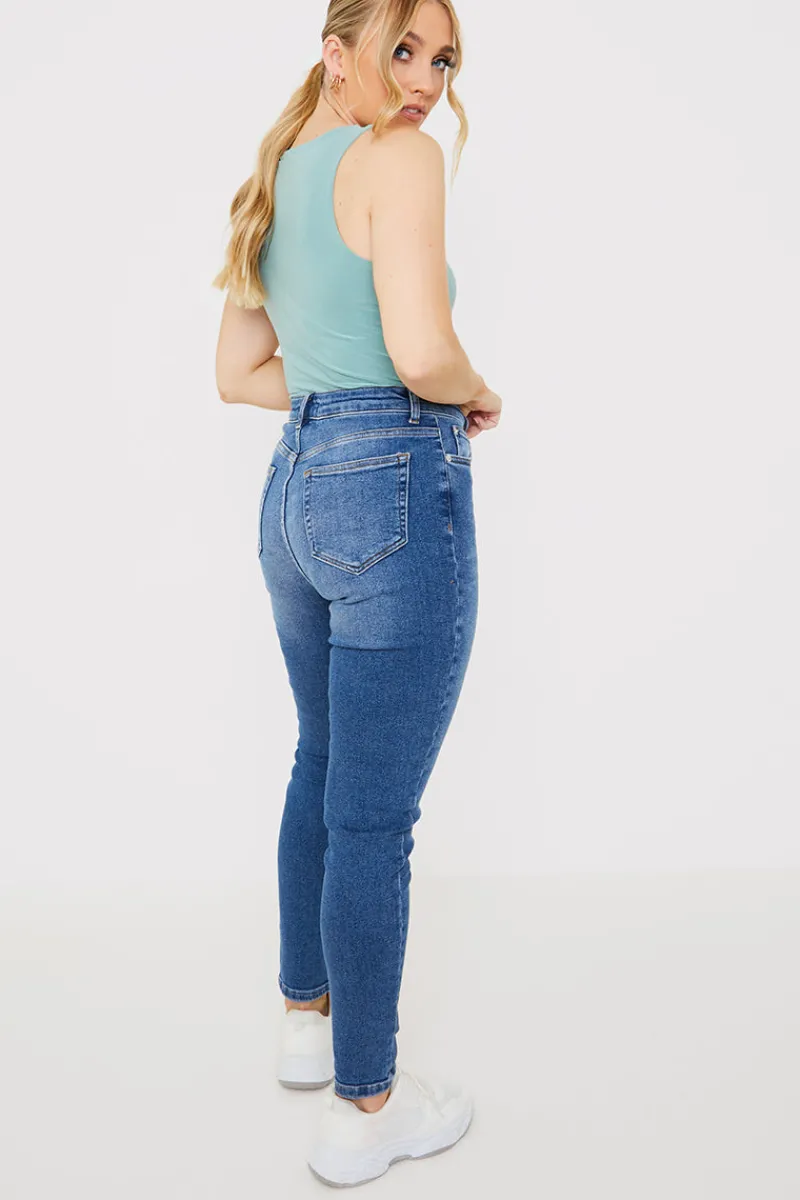 Stretch High Waist Skinny Jeans|In The Style Discount