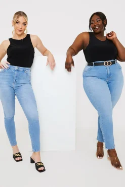 Stretch High Waist Skinny Jeans|In The Style Discount