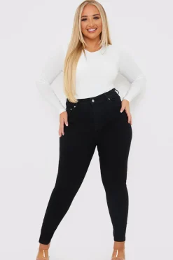 Stretch High Waisted Skinny Jeans|In The Style New