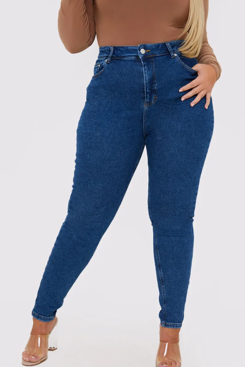 Stretch High Waisted Skinny Jeans|In The Style New