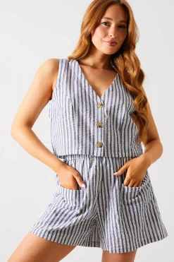 Stripe Elasticated Waist Shorts|In The Style Online