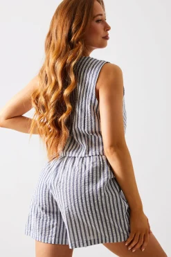 Stripe Elasticated Waist Shorts|In The Style Online