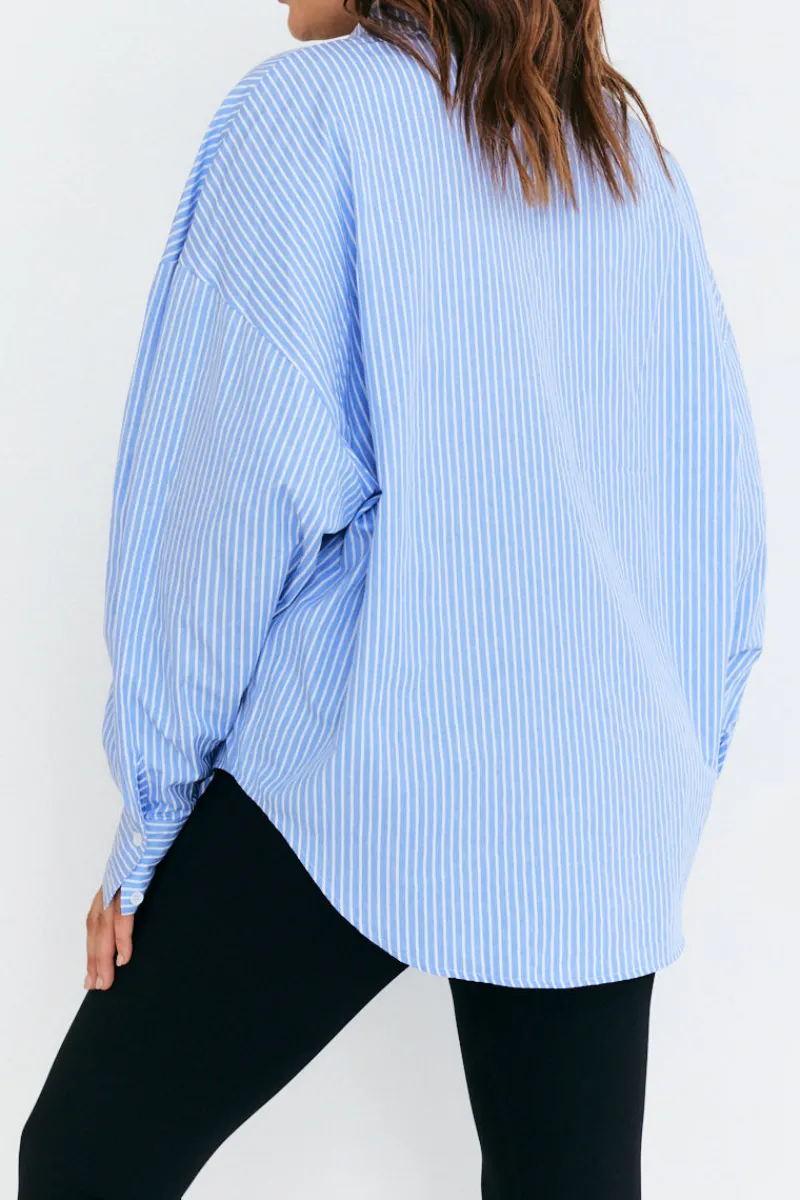 Stripe Oversized Poplin Shirt|In The Style Sale