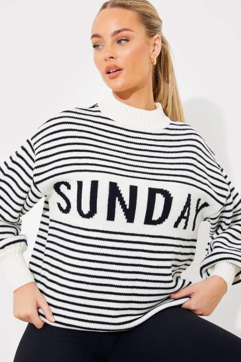 Stripe Sunday Knit Jumper|In the Style New