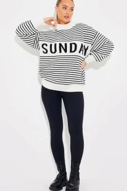 Stripe Sunday Knit Jumper|In the Style New
