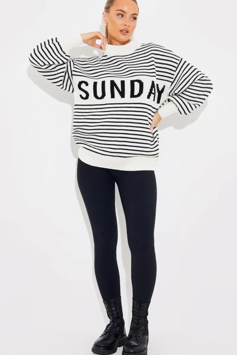 Stripe Sunday Knit Jumper|In the Style New