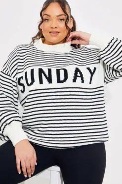 Stripe Sunday Knit Jumper|In the Style New