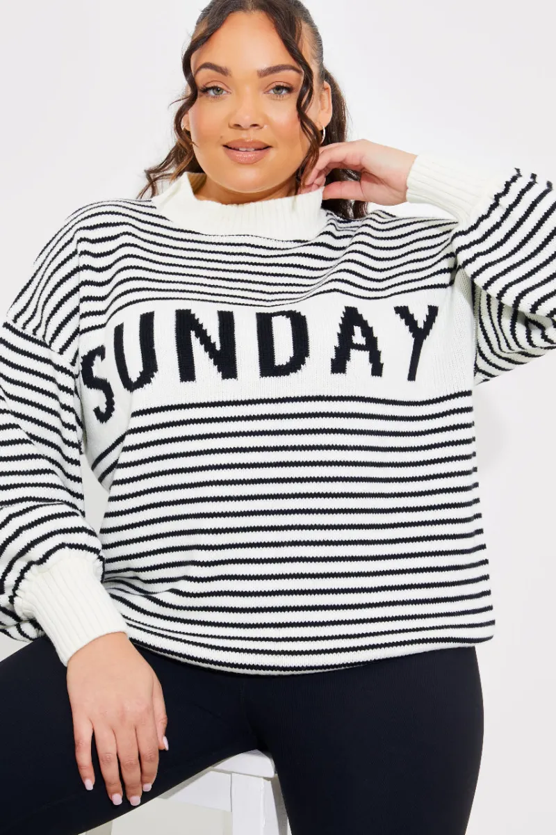 Stripe Sunday Knit Jumper|In the Style New