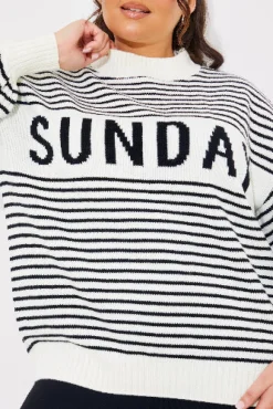 Stripe Sunday Knit Jumper|In the Style New