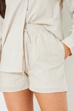 Striped Elasticated Waist Shorts|In the Style Outlet