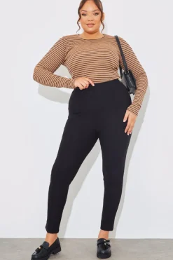 Striped Ribbed Long Sleeve Top|In the Style Sale
