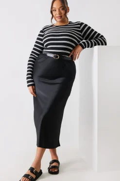 Striped Ribbed Long Sleeve Top|In the Style Sale