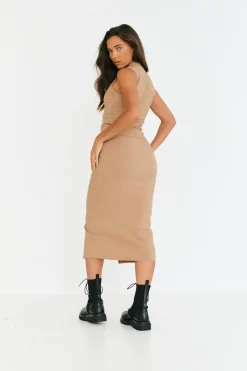 Structured Split Front Co-Ord Midi Skirt|In The Style New