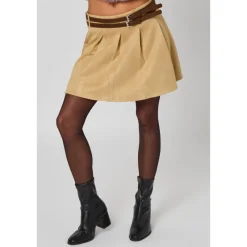 Suede Belted Pleated Skirt|Urban Bliss Hot