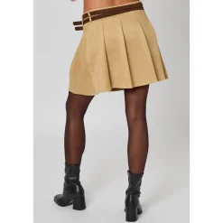 Suede Belted Pleated Skirt|Urban Bliss Hot