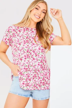 Sustainable Floral Peplum Top|In the Style Online