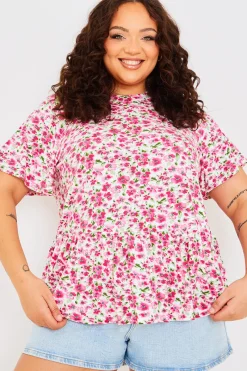 Sustainable Floral Peplum Top|In the Style Online