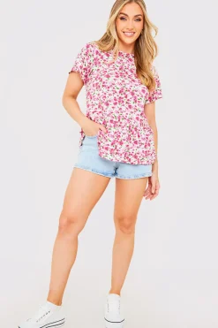 Sustainable Floral Peplum Top|In the Style Online
