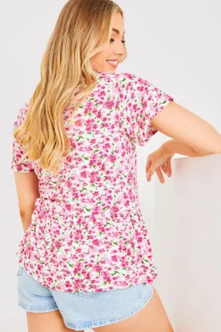 Sustainable Floral Peplum Top|In the Style Online
