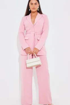 Tailored Belted Blazer|In The Style Hot