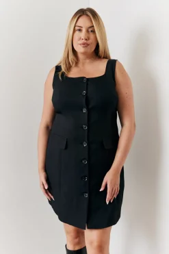 Tailored Button Through Mini Dress|In the Style Best