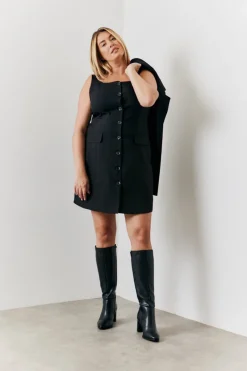 Tailored Button Through Mini Dress|In the Style Best