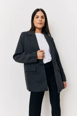 Tailored Pinstripe Co-Ord Blazer|In The Style