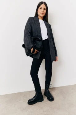 Tailored Pinstripe Co-Ord Blazer|In The Style