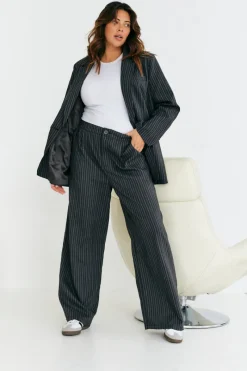 Tailored Pinstripe Co-Ord Blazer|In The Style