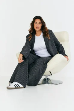 Tailored Pinstripe Co-Ord Blazer|In The Style