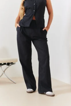 Tailored Pinstripe Wide Leg Co-ord Trouser|In the Style Best