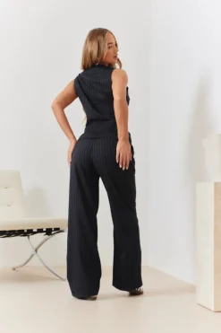 Tailored Pinstripe Wide Leg Co-ord Trouser|In the Style Best