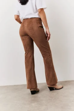 Faux Suede Straight Leg Trouser|In The Style Discount