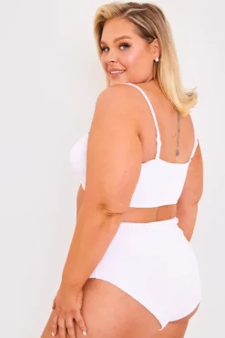 Textured Bandeau Crinkle Ring Detail Bikini Top|Billie Faiers New