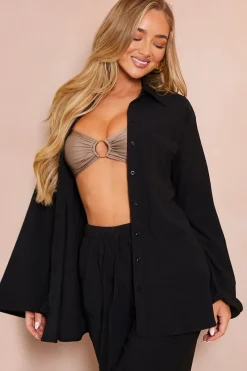 Textured Beach Co-Ord Shirt|In the Style Clearance