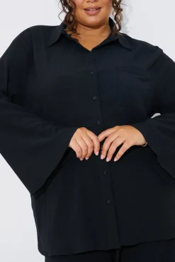 Textured Beach Co-Ord Shirt|In the Style Clearance