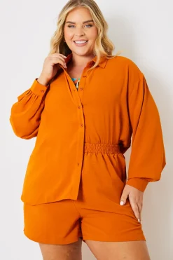 Textured Button Up Co-Ord Beach Shirt|In the Style Sale