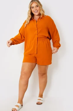 Textured Button Up Co-Ord Beach Shirt|In the Style Sale