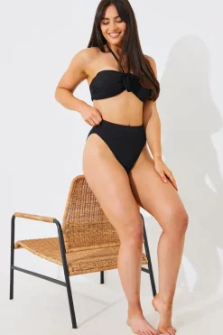 Textured Corsage Halter Neck Bikini Top|In the Style Best