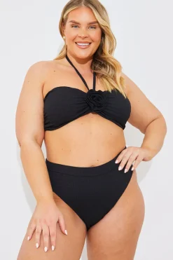Textured Corsage Halter Neck Bikini Top|In the Style Best