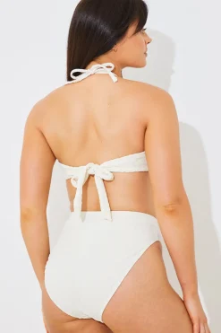 Textured Corsage Halterneck Bikini Top|In the Style Online