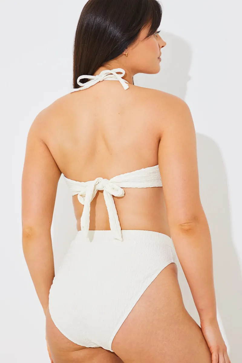 Textured Corsage Halterneck Bikini Top|In the Style Online