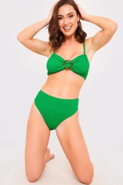 Textured Crinkle High Leg Bikini Bottoms|Billie Faiers Clearance