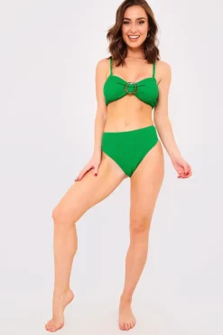 Textured Crinkle High Leg Bikini Bottoms|Billie Faiers Clearance