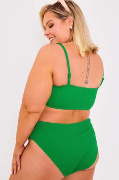 Textured Crinkle High Leg Bikini Bottoms|Billie Faiers Clearance