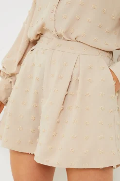 Textured Dobby Detail Co-Ord Shorts|In the Style Outlet